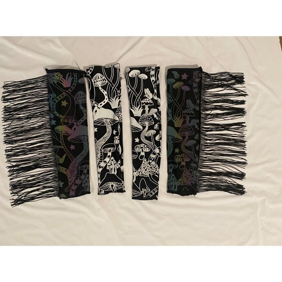 Rainbow reflective fringe/fringeless arm warmer sleeves Festival Rave Wear - Picture 2 of 6